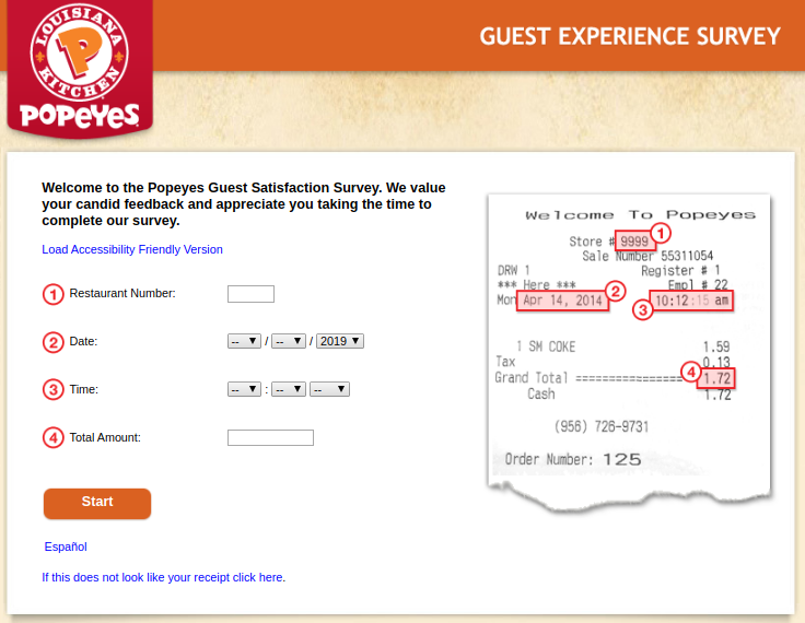 Popeyes USA Guest Experience Survey