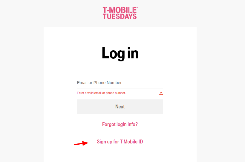 T-Mobile tuesday Sign Up