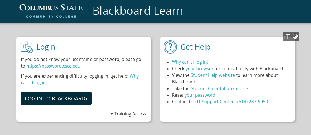 CSCC Blackboard Login