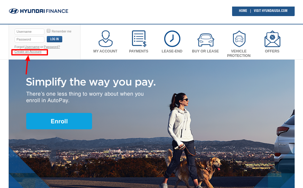 Hyundai Motor Finance Create Account