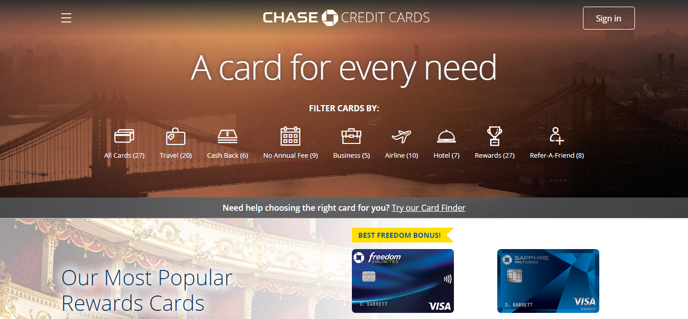Best Chase Credit Cards of 2020
