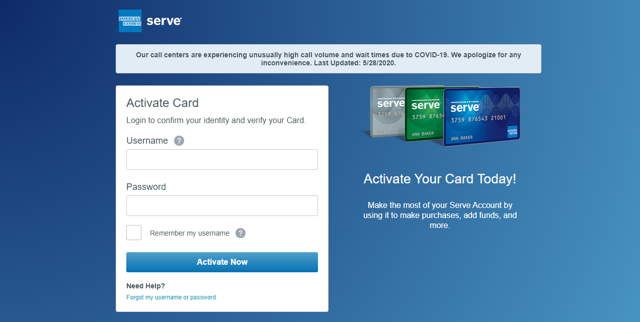 How to Activate the Serve Card
