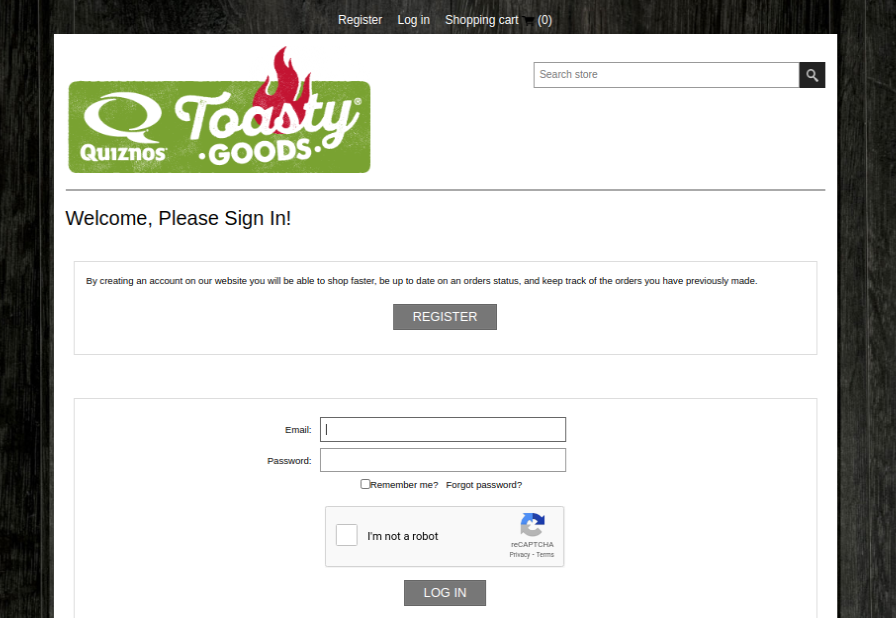 Toasty Goods Login