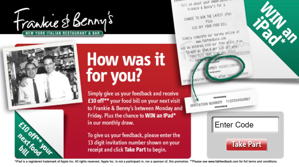  Frankie’s and Benny’s Survey